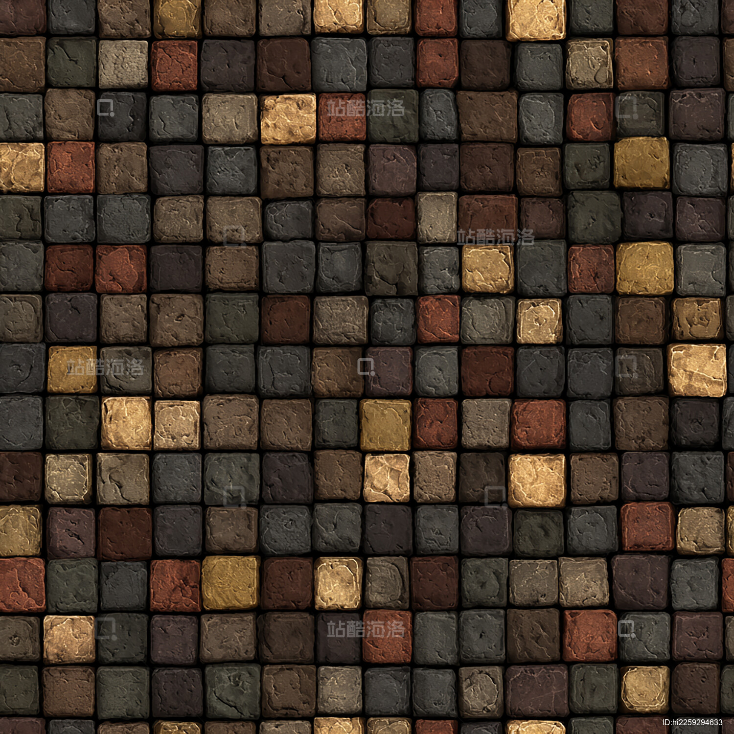 多样鹅卵石地面游戏纹理无缝贴图