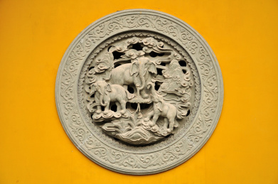 杭州灵隐寺里的一面墙