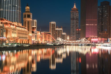 天津城市风光津湾广场