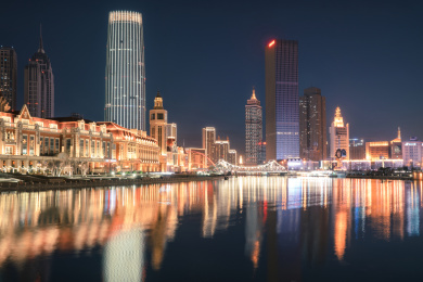 天津城市风光津湾广场