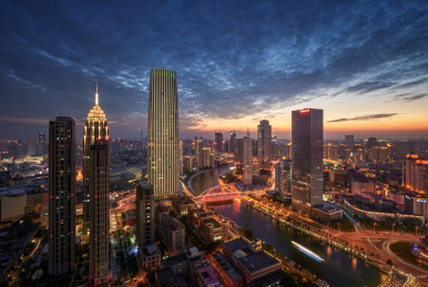 天津城市风光全景