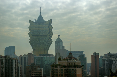 雾霾中的澳门半岛