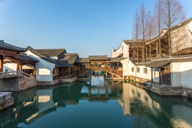 在水乡传统的中国山水画，乌镇