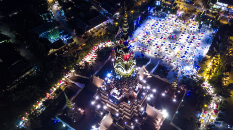 航拍西双版纳大金塔