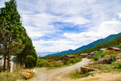 中国云南省旅游圣地玉龙雪山景区自然风光