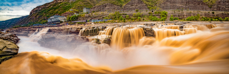 山西黄河壶口瀑布全景