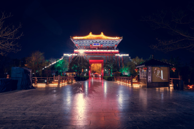 清明上河园上善门夜景