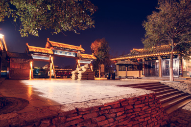 清明上河园码头夜景