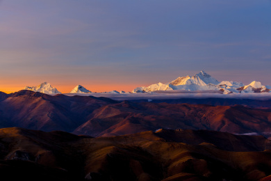喜马拉雅山脉八千米高峰珠穆朗玛峰卓奥友峰