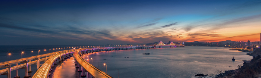 夜幕下的星海大桥