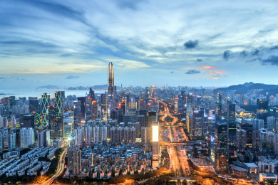 深圳夜晚城市天际线