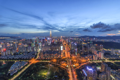 深圳城市夜晚的天际线