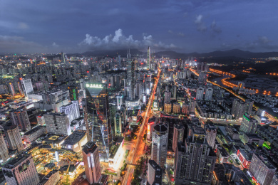深圳城市夜晚的天际线