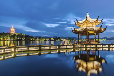 杭州西湖风光 双投桥 