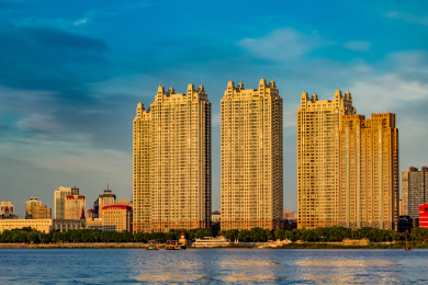 黑龙江省哈尔滨市松花江外滩建筑景观