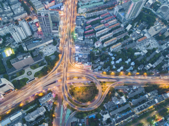 合肥金屯立交桥夜景航拍