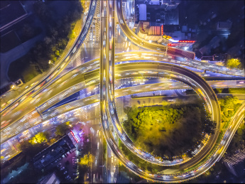 合肥金屯立交桥夜景航拍