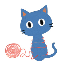手绘卡通猫插图