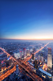 北京日落时分的国贸