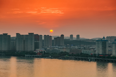吉林省吉林市松花江外滩建筑景观