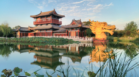 开封北宋御河风光，于河南开封