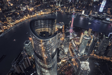 上海陆家嘴城市建筑夜景