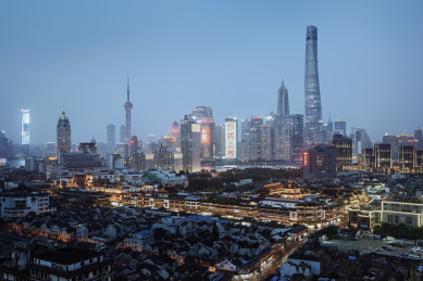 上海陆家嘴城市建筑夜景