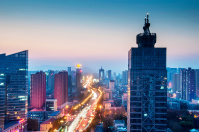 河北省石家庄市裕华路国资委夜景段夜景