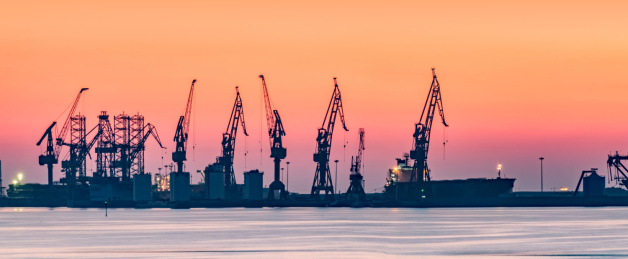 河北省秦皇岛市山海关工业码头建筑景观