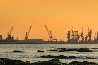 河北省秦皇岛市山海关工业码头建筑景观