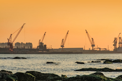 河北省秦皇岛市山海关工业码头建筑景观