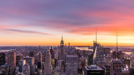 纽约城市黄昏风景