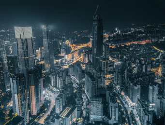 黑金效果的城市夜景