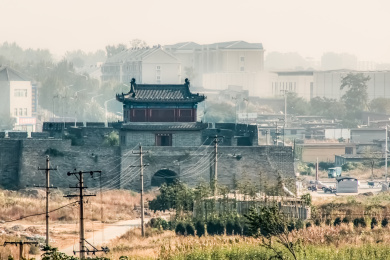 河北省山海关市古城墙园林古建建筑景观