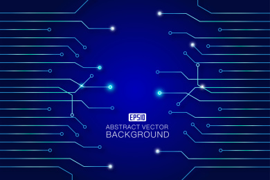 大数据人工智能芯片科技感抽象矢量背景