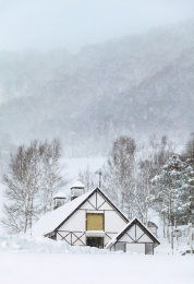 日本北海道雪景风光