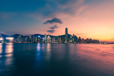 香港维多利亚港维多利亚港夜景全景