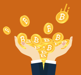 比特币货币金币金融插画