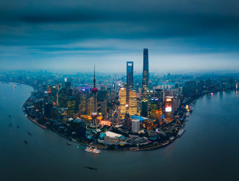 上海城市建筑夜景风光