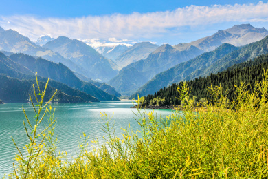中国新疆昌吉州阜康市天山天池风景区夏季风光