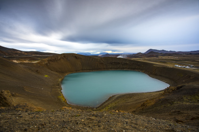 冰岛克拉夫拉火山湖