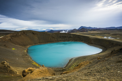 冰岛克拉夫拉火山湖