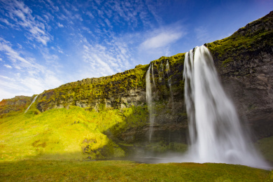 冰岛塞利亚兰大瀑布