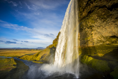 冰岛塞利亚兰大瀑布