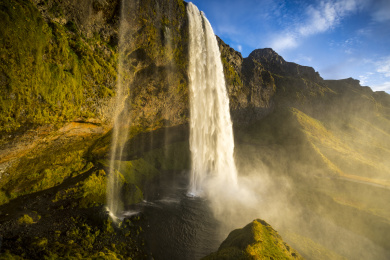 冰岛塞利亚兰大瀑布