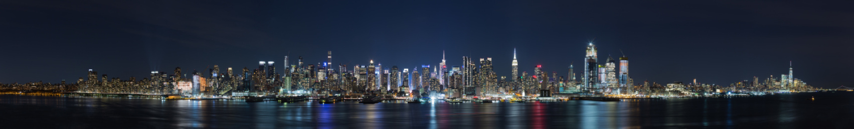 美国纽约城市夜景全景