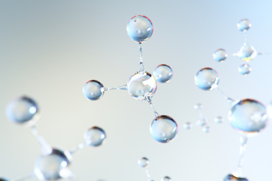 类似显微镜下的分子结构的背景。