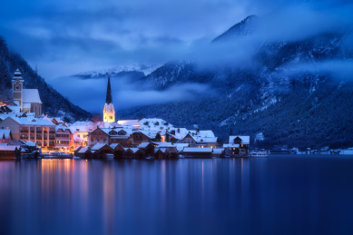 哈尔施塔特清晨风光