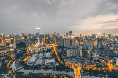 成都锦绣天府塔黑金夜景