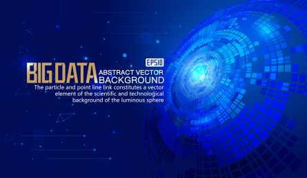 深蓝色大数据科技矢量背景